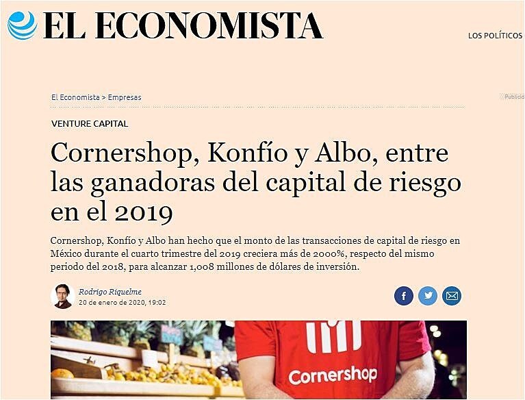 Cornershop, Konfo y Albo, entre las ganadoras del capital de riesgo en el 2019